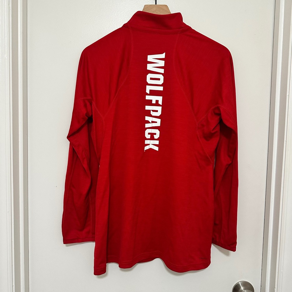 Adidas x NC State | NWT Woman's Wolfpack Red Tuffy Logo Quarter Zip Pullover, L - Picture 3 of 10